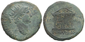 Bithynia, Koinon. Hadrian, AD 117-138. AE. 11.32 g. 27.46 mm.
Obv: ΑΥΤ ΚΑΙϹ ΤΡΑΙ ΑΔΡΙΑΝΟϹ ϹΕΒ. Radiate head of Hadrian, right.
Rev: ΚΟΙ-ΝΟΝ ΒΕΙΘΥΝΙΑϹ....