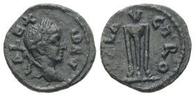Troas, Alexandria. Severus Alexander, AD 222–235. AE. 1.77 g. 15.52 mm.
Obv: ALEXAND AV. Laureate head of Severus Alexander, right.
Rev: COL AVG TRO. ...