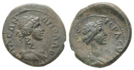 Lydia, Apollonis. Pseudo-autonomous, late first or early second century AD. AE. 2.17 g. 17.24 mm.
Obv: ΙƐΡΑ ϹΥΝΚΛΗΤΟϹ. Draped bust of Senate, right.
R...