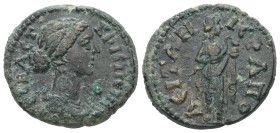 Phrygia, Hierapolis. Crispina, AD 178-182. AE. 6.72 g. 21.10 mm.
Obv: ΚΡΙϹΠΕΙΝΑ ϹΕΒΑϹΤ. Draped bust of Crispina, right.
Rev: ΙΕΡΑΠοΛΕΙΤΩΝ. Hygieia sta...