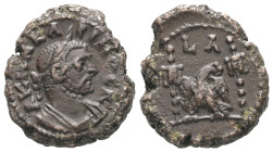 Egypt, Alexandria. Carinus, AD 283-285. BL, Tetradrachm. 7.48 g. 19.95 mm. 
Obv: Α Κ Μ Α ΚΑΡΙΝΟϹ ϹΕΒ. Laureate and cuirassed bust of Carinus, right.
R...
