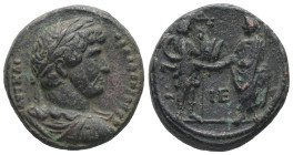 Egypt, Alexandria. Hadrian, AD 130/1. BL, Tetradrachm. 10.88 g. 23.27 mm.
Obv: ΑΥΤ ΚΑΙ ΤΡΑΙ ΑΔΡΙΑ ϹΕΒ. Laureate draped and cuirassed bust of Hadrian, ...