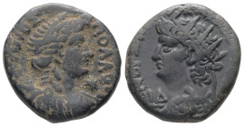 Egypt, Alexandria. Nero, LΙΔ = year 14 (AD 67/8) BL, Tetradrachm. 11.61 g. 23.77 mm.
Obv: [ΑΚΤ]ΙΟΣ ΑΠΟΛΛΩΝ. Laureate bust of Actian Apollo with quiver...