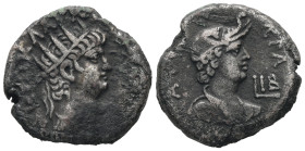 Egypt, Alexandria. Nero, AD 65/6. BL, Tetradrachm. 12.01 g. 24.80 mm.
Obv: ΝΕΡΩ ΚΛΑΥ ΚΑΙΣ ΣΕΒ ΓΕΡ. Radiate bust of Nero with aegis, right.
Rev: ΑΥΤΟΚΡ...