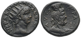 Egypt, Alexandria. Nero, AD 63/4. BL, Tetradrachm. 12.09 g. 26.24 mm.
Obv: ΝΕΡΩ ΚΛΑΥ ΚΑΙΣ ΣΕΒ ΓΕΡ. Radiate head of Nero, right.
Rev: ΑΥΤΟΚΡΑ, LΙ. Bust...