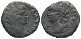 Egypt, Alexandria. Nero, LΙΓ = year 13 (AD 66/67) BL, Tetradrachm. 12.28 g. 23.69 mm.
Obv: ΘΕΟΣ ΣΕΒΑΣΤΟΣ. Radiate head of Augustus, right.
Rev: ΝΕΡΩ Κ...