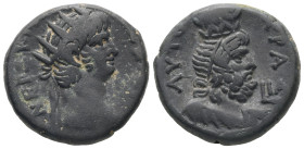 Egypt, Alexandria. Nero, AD 63/4. BL, Tetradrachm. 12.30 g. 24.12 mm.
Obv: ΝΕΡΩ Κ[ΛΑΥ ΚΑΙΣ ΣΕΒ ΓΕΡ]. Radiate head of Nero, right.
Rev: ΑΥΤΟΚΡΑ, LΙ A...