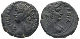 Egypt, Alexandria. Nero, AD 67/68. BL, 12.33 g. 25.72 mm.
Obv: ΝΕΡΩ ΚΛΑΥ ΚΑΙΣ ΣΕΒ ΓΕΡ ΑΥ, LΙΔ. Radiate bust of Nero with aegis, left.
Rev: [ΗΡΑ] ΑΡΓ...