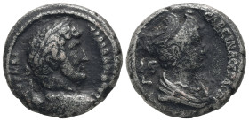 Egypt, Alexandria. Hadrian, AD 128/9. BL, Tetradrachm. 12.53 g. 24.16 mm.
Obv: Laureate draped and cuirassed bust of Hadrian, right.
Rev: ϹΑΒΙΝΑ ϹΕΒ...