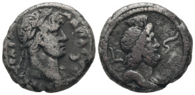Egypt, Alexandria. Hadrian, AD 123/4. BL, Tetradrachm. 12.90 g. 24.32 mm.
Obv: Laureate head of Hadrian, right, drapery on left shoulder; to right, c...