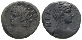 Egypt, Alexandria. Nero, AD 67/68. BL, 12.99 g. 24.13 mm.
Obv: [ΝΕΡΩ ΚΛΑΥ ΚΑΙ]Σ ΣΕΒ ΓΕΡ ΑΥ, LΙΔ. Radiate bust of Nero with aegis, left.
Rev: [ΗΡΑ] Α...