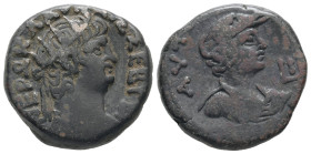 Egypt, Alexandria. Nero, AD 65/6. BL, Tetradrachm. 13.34 g. 23.30 mm.
Obv: [Ν]ΕΡΩ ΚΛ[ΑΥ Κ]ΑΙΣ ΣΕΒ ΓΕ[Ρ]. Radiate bust of Nero with aegis, right.
Rev...