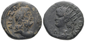Egypt, Alexandria. Nero, LΙΔ = year 14 (AD 67/8). BL, Tetradrachm. 13.38 g. 25.36 mm.
Obv: ΝΕΡΩ ΚΛΑΥ ΚΑΙΣ ΣΕΒ ΓΕΡ ΑΥ, L ΙΔ. Radiate bust of Nero with...