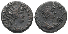 Egypt, Alexandria. Nero, AD 65/6. BL, Tetradrachm. 13.46 g. 23.79 mm.
Obv: [Ν]ΕΡΩ ΚΛ[ΑΥ Κ]ΑΙΣ ΣΕΒ ΓΕ[Ρ]. Radiate bust of Nero with aegis, right.
Rev...
