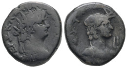 Egypt, Alexandria. Nero, AD 65/6. BL, Tetradrachm. 13.47 g. 24.07 mm.
Obv: ΝΕΡΩ ΚΛΑΥ ΚΑΙΣ ΣΕΒ ΓΕΡ. Radiate bust of Nero with aegis, right.
Rev: ΑΥΤΟ...
