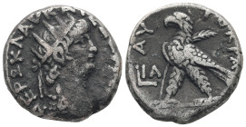 Egypt, Alexandria. Nero, AD 64/5. BL, Tetradrachm. 13.55 g. 24.39 mm.
Obv: ΝΕΡΩ ΚΛΑΥ ΚΑΙΣ ΣΕΒ ΓΕΡ. Radiate head of Nero, right.
Rev: ΑΥΤΟΚΡΑ, LΙΑ. E...