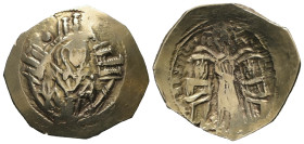 Andronicus II Palaeologus and Michael IX, AD 1282-1328. AV, Hyperpyron. 4.96 g. 24.97 mm. Constantinople.
Obv: Half-length figure of the Virgin Mary ...