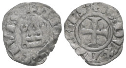 Crusaders. Duchy of Athens. Guillaume de La Roche, AD 1280-1287. AR, Denier. 0.53 g. 17.59 mm.
Obv: G DVX ATЄNЄS. Cross pattée. 
Rev: ThЄBЄ CIVIS. Cas...