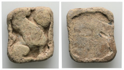 PB Ionia. Chios. Hellenistic weight (4th–1st century BC)
Hellenistic lead weight of ¼ mina, square in form, featuring a right-facing sphinx in relief ...