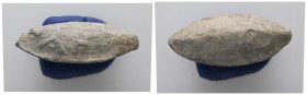 PB Greek Sling Bullet (c. 4th–1st century BC)
Lead sling bullet of almond-shaped (biconical) form. One side bears the raised Greek letters ΑΓ, possibl...