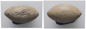 PB Greek sling bullet in the name of Antiphilos (c. 4th–1st century BC)
Lead sling bullet inscribed ΑΝΤ[ΙΦΙ]ΛΟΥ (of Antiphilos).
Weight: 31.30 g.
Diam...