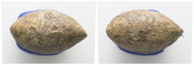 PB Greek sling bullet (4th–1st century BC)
Lead sling bullet with the inscribed letters “ΝΑ” faintly visible on one side. The reverse side is indistin...
