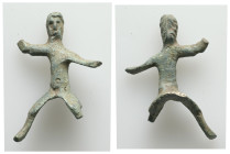 Bronze Thracian rider. Danubian to Black Sea (2nd–1st centuries BC)
A votive figure of a rider in bronze. The rider gestures with an upraised right ha...