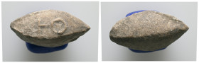 PB Greek sling bullet (c. 4th–1st century BC)
Sling bullet with the monogram ΤO.
Weight: 29.24 g. 
Diameter: 32.90 mm.