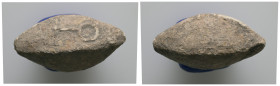 PB Greek sling bullet (c. 4th–1st century BC)
Sling bullet with the monogram ΤO.
Weight: 31.54 g. 
Diameter: 34.88 mm.