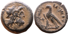 Ptolemaic Kings Of Egypt. (3-1 century BC). Bronze. Obverse: Head of Zeus. Reverse: Eagle on Thunderbolt

22mm 8,93g

Artificial sand patina