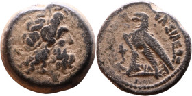 Ptolemaic Kings Of Egypt. (3-1 century BC). Bronze. Obverse: Head of Zeus. Reverse: Eagle on Thunderbolt

22mm 10,89g

Artificial sand patina