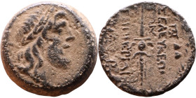 Greek bronze coin. (IV-I century BC)

19mm 8,24g

Artificial sand patina