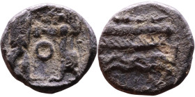 PHOENICIA: Sidon (4th century) Ar Obol Obverse: Galley l.; legend in Phoenician, Reverse. Persian king battling lion

9mm 0,61g