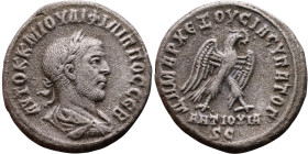 Philip I The Arab (244-249) Tetradrachm. Obverse: Bust of emperor. Reverse: Eagle standing left, head right, wreath in beak, tail right, wings spread...
