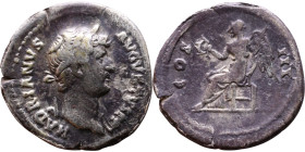 Hadrian (117-138) Denarius Obv: Laureate, draped bust of emperor. Rev: Victory seated left, holding wreath and palm.

19mm 2,78g