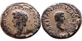 Claudius (41-54) Judae: Caesarea Paneas Bronze coin. Obv: Bust of emperor Rev: Bare head of Britannicus, right

20mm 6,45g

Artificial sand patina