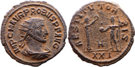 Roman coin – Probus (276-282) - Bilon Antoninianus

21mm 3,55g

Artificial sand patina