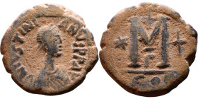 Justinian I (527-565) Follis. Obverse: DN IVSTINIANVS PP AVG, diademed, draped, and cuirassed bust right Reverse: Large M, mintmark

30mm 16,89g