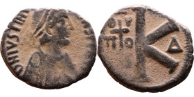 Justinian I (527-565) Half Follis. Obverse: DN IVSTINIANVS PP AVG, diademed, draped, and cuirassed bust right Reverse: Large K, mintmark

24mm 5,94g...