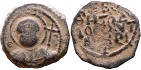 Tancred (Regent: 1101-1103, 1104-1112). Follis. Antioch. Obverse: Nimbate facing bust of St. Peter, holding cruciform sceptre Reverse: + / KE BOI / ΘH...