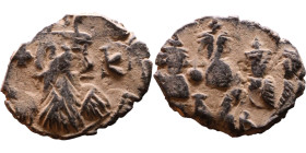 Constans II (641-668) Family Follis.. Obverse: No inscription Constans bust. Reverse: M between Heraclius, Constantine IV, Tiberius

22mm 3,43g

A...