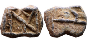 Late Roman / Byzantine period - Lead seal

18mm 5,76g