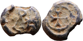 Late Roman / Byzantine period - Lead seal

14mm 2,92g