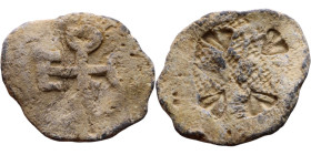 Late Roman / Byzantine period - Lead seal

17mm 3,00g