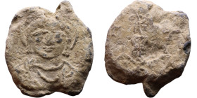 Late Roman / Byzantine period - Lead seal

18mm 7,66g