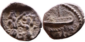 PHOENICIA: Sidon (4th century) Ar Obol Obverse: Galley l.; legend in Phoenician, Reverse. Persian king battling lion

9mm 0,70g