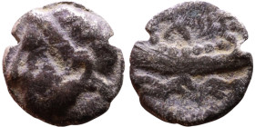 Phoenicia, Arados. Uncertain king. Circa 380-351 Silver coin. Obv: Bust of king. Rev: Galley

9mm 0,53g