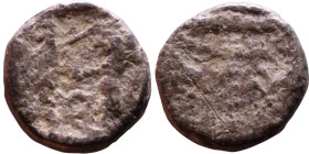 PHOENICIA: Sidon (4th century) Ar Obol Obverse: Galley l.; legend in Phoenician, Reverse. Persian king battling lion

9mm 0,68g