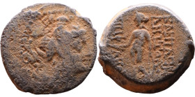 Greek bronze coin. (IV-I century BC)

14mm 3,16g

Artificial sand patina