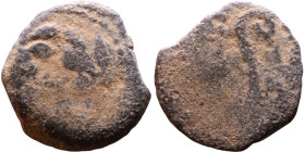 Pontius Pilate (Under Tiberius 26 - 36 AD.) Bronze Obverse: Lituus (Augur's staff) Reverse: Date within wreath

15mm 1,51g

Artificial sand patina
